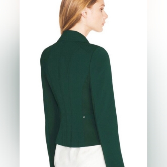 NWT WHBM Moto Jacket Bottle Green Size 8 - Picture 2 of 8